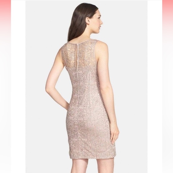 CLEARANCE Adrianna Papell Metallic Lace Sequined Dress - Picture 2 of 10